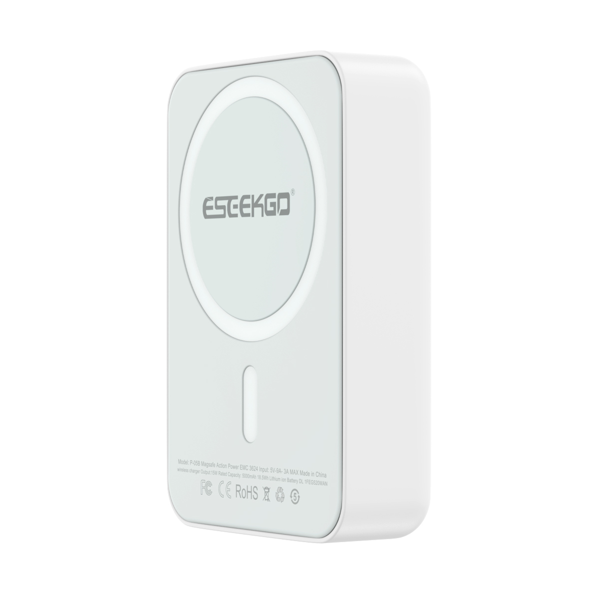 ESEEKGO P-15B 10000mAh 15W Magnetic Wireless Power Bank & 1.3FT USB-C To C Charging Cable