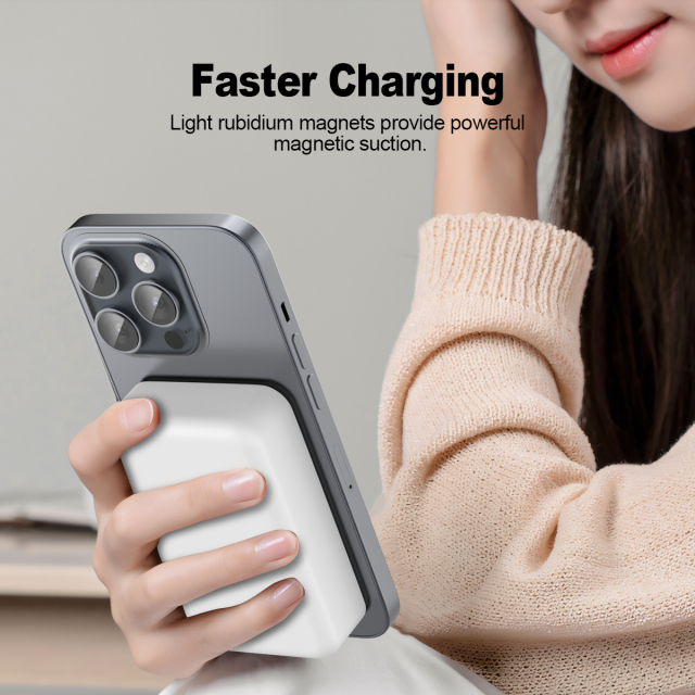 ESEEKGO P-15B 10000mAh 15W Magnetic Wireless Power Bank & 1.3FT USB-C To C Charging Cable