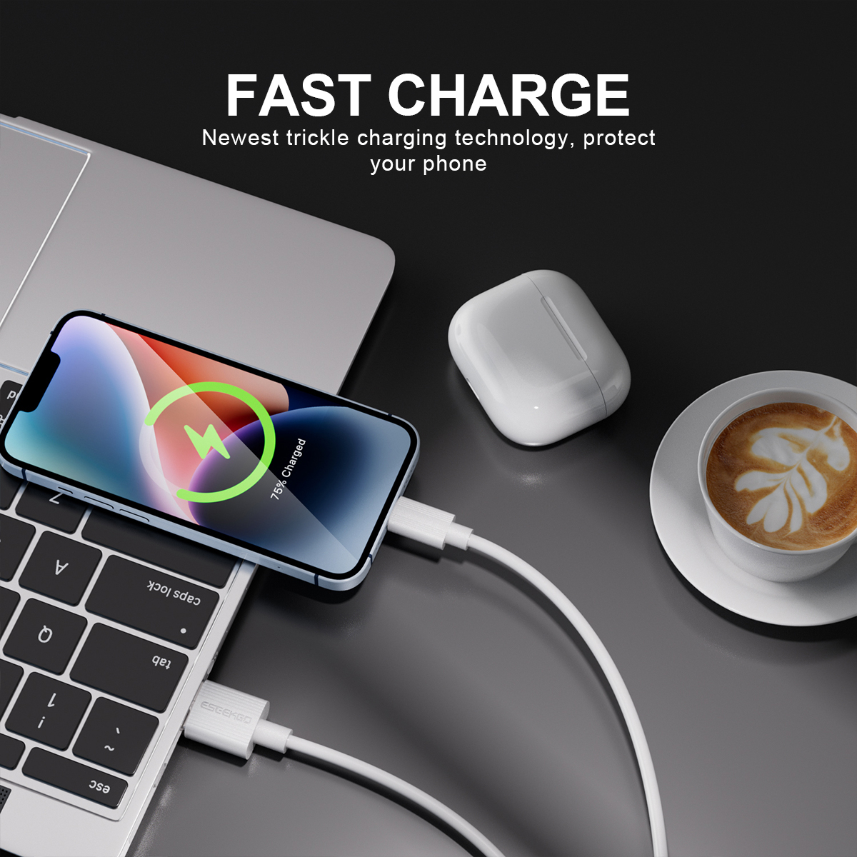 ESEEKGO G-03AW 3.0A 3.3FT USB To 8 PIN Charging Data Cable