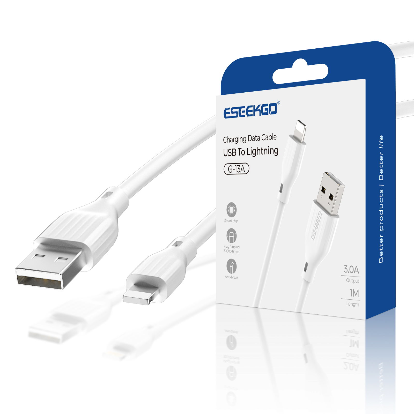 ESEEKGO G-13A 2.0A 3.3FT USB to 8 PIN Data Cable