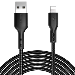 ESEEKGO G-32B Nylon Braided 3.0A 4FT USB to 8 PIN Data Cable