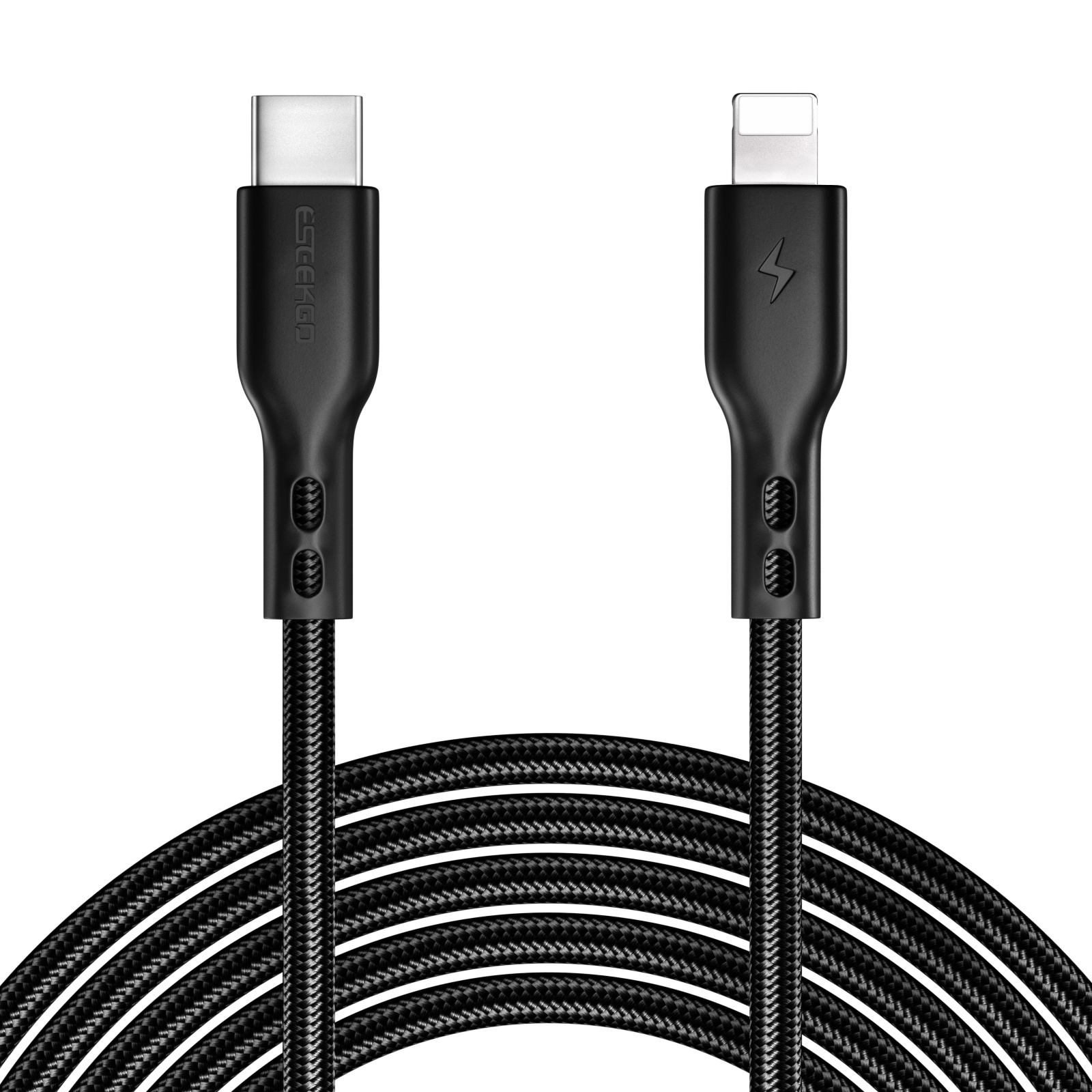 ESEEKGO G-35B Nylon Braided 3.0A 4FT Type-C to 8 PIN Data Cable