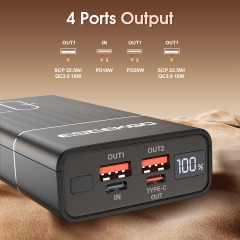 ESEEKGO P-20B 20000mAh PD20W+22.5W Digital Display  Power Bank & 1.3FT USB-C To C Charging Cable