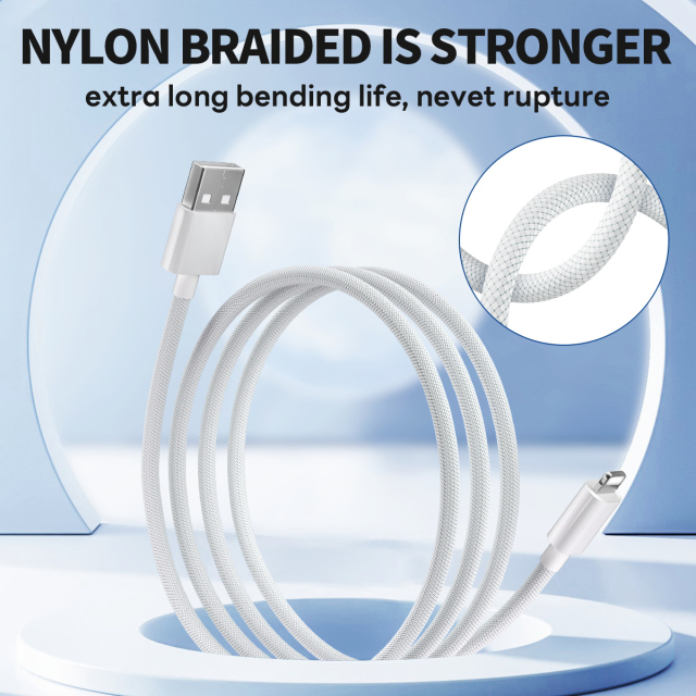 ESEEKGO G-103C Nylon Braided 2.0A 4FT USB to 8 PIN Data Cable