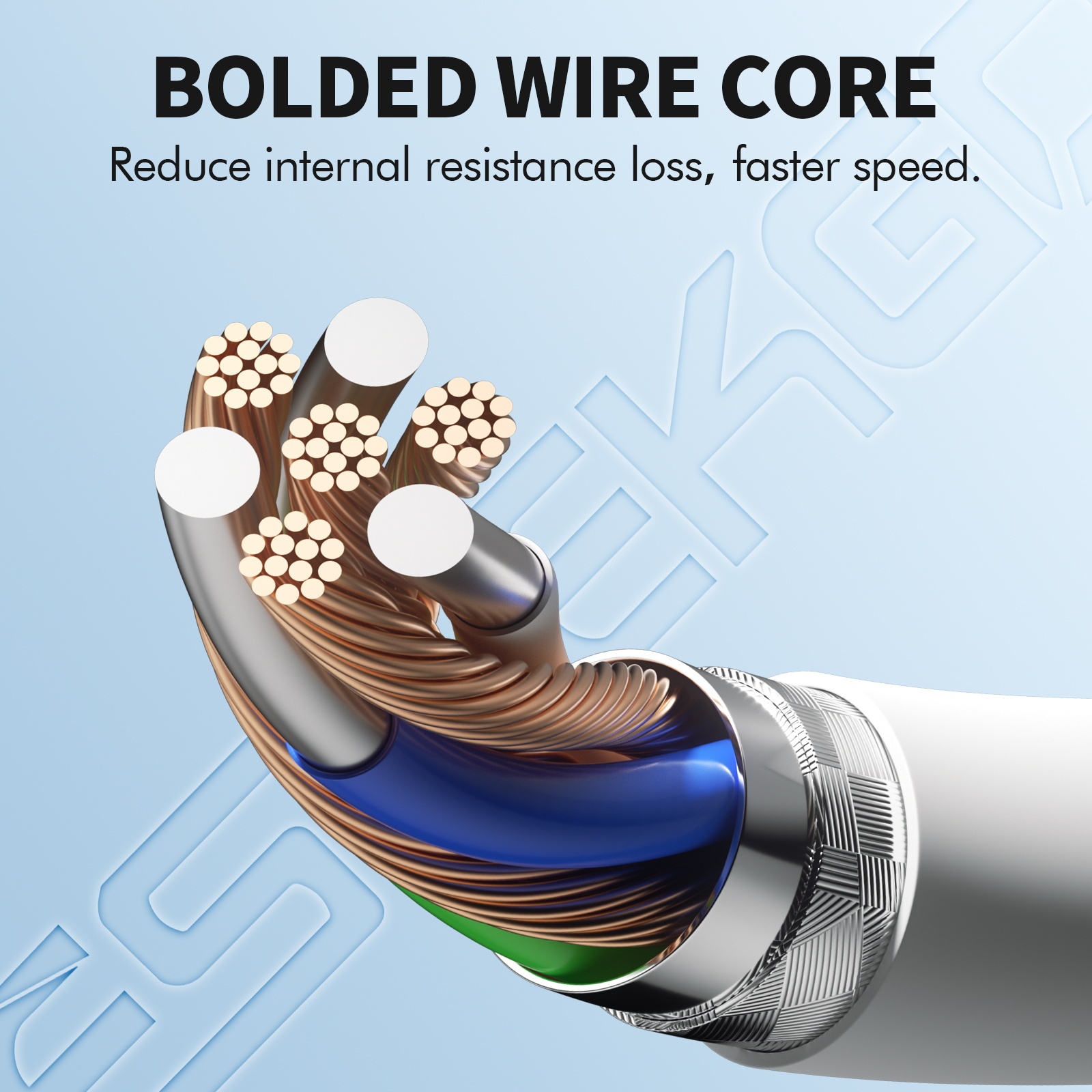 ESEEKGO G-15A 3.0A 3.3FT Type-C to 8 PIN Data Cable