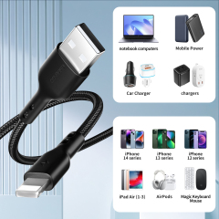 ESEEKGO G-32B Nylon Braided 3.0A 4FT USB to 8 PIN Data Cable