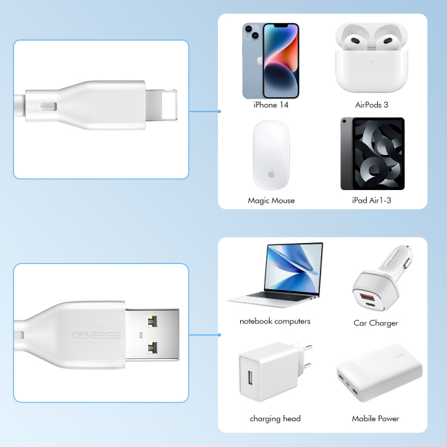 ESEEKGO G-13A 2.0A 3.3FT USB to 8 PIN Data Cable