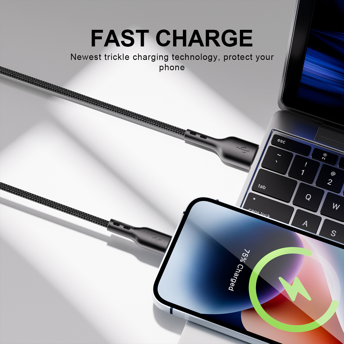 ESEEKGO G-3BL Nylon Braided 3.0A 3M（10FT） USB to 8 PIN Data Cable