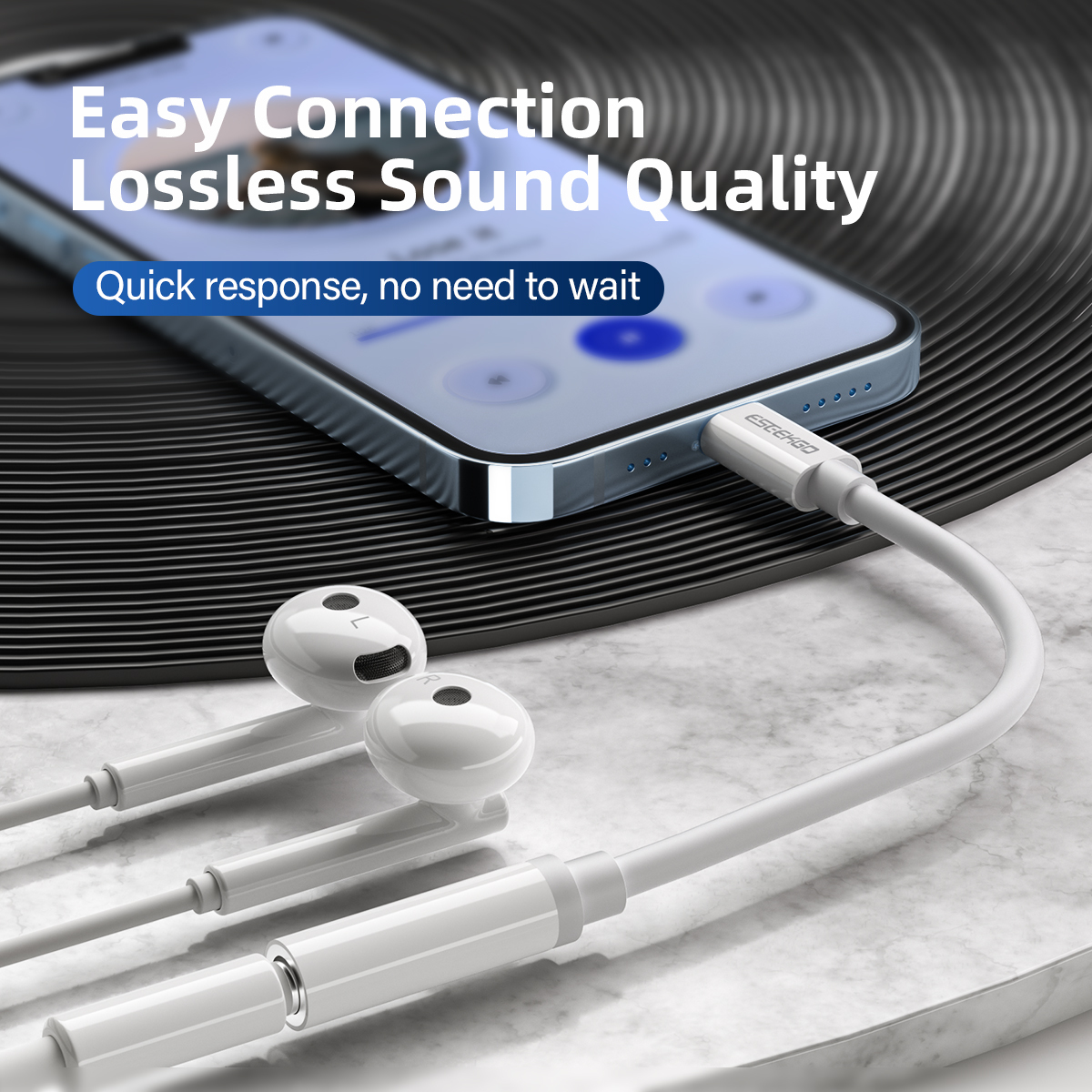 ESEEKGO ES-35 8 PIN To 3.5MM Audio Adapter Cable