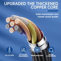 ESEEKGO AX-02 Nylon Braided 4FT Lightning To 3.5mm Audio Cable
