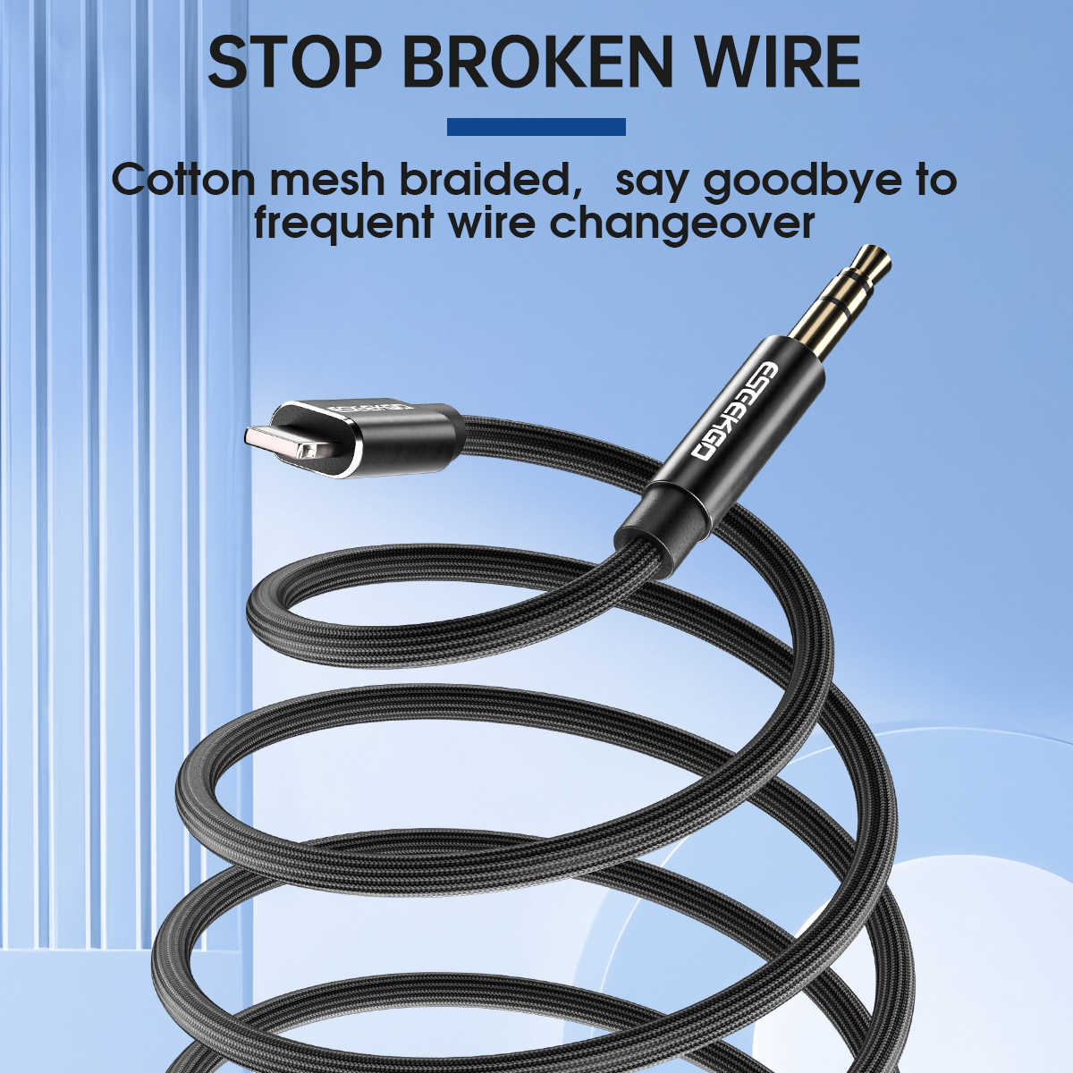 ESEEKGO AX-02 Nylon Braided 4FT Lightning To 3.5mm Audio Cable