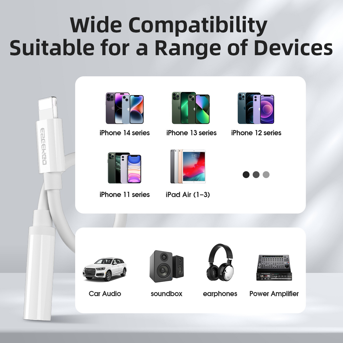 ESEEKGO ES-35 8 PIN To 3.5MM Audio Adapter Cable