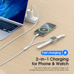 ESEEKGO AW-21C 2 IN 1 Wireless Magnetic Fast Charging For Apple Watch & Type-C To Type-C Charging cable