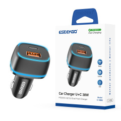 ESEEKGO C-15BK 38W LED QC3.0+PD20W Car Charger