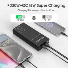 ESEEKGO P-20B 20000mAh PD20W+22.5W Digital Display  Power Bank & 1.3FT USB-C To C Charging Cable