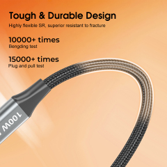 ESEEKGO ES-C200  USB-C To USB-C 100W/5A 2M/6.6FT Data Cable
