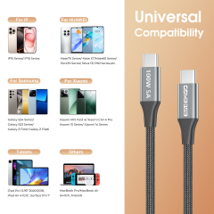ESEEKGO ES-C300  USB-C To USB-C 100W/5A 3M/10FT Data Cable