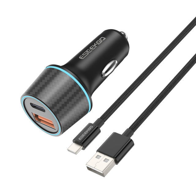 ESEEKGO CC-52AC 52.5W Car Charger & USB-A To Type-C Charging Cable