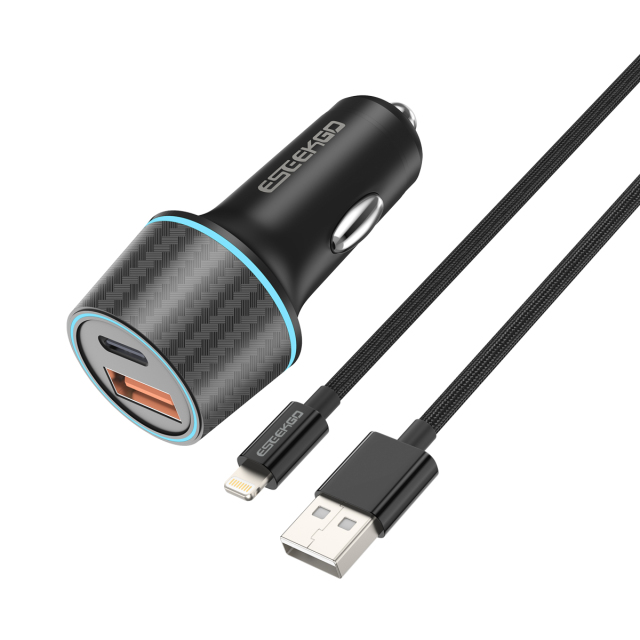 ESEEKGO CC-52AL 52.5W Car Charger & USB-A To 8PIN Charging Cable