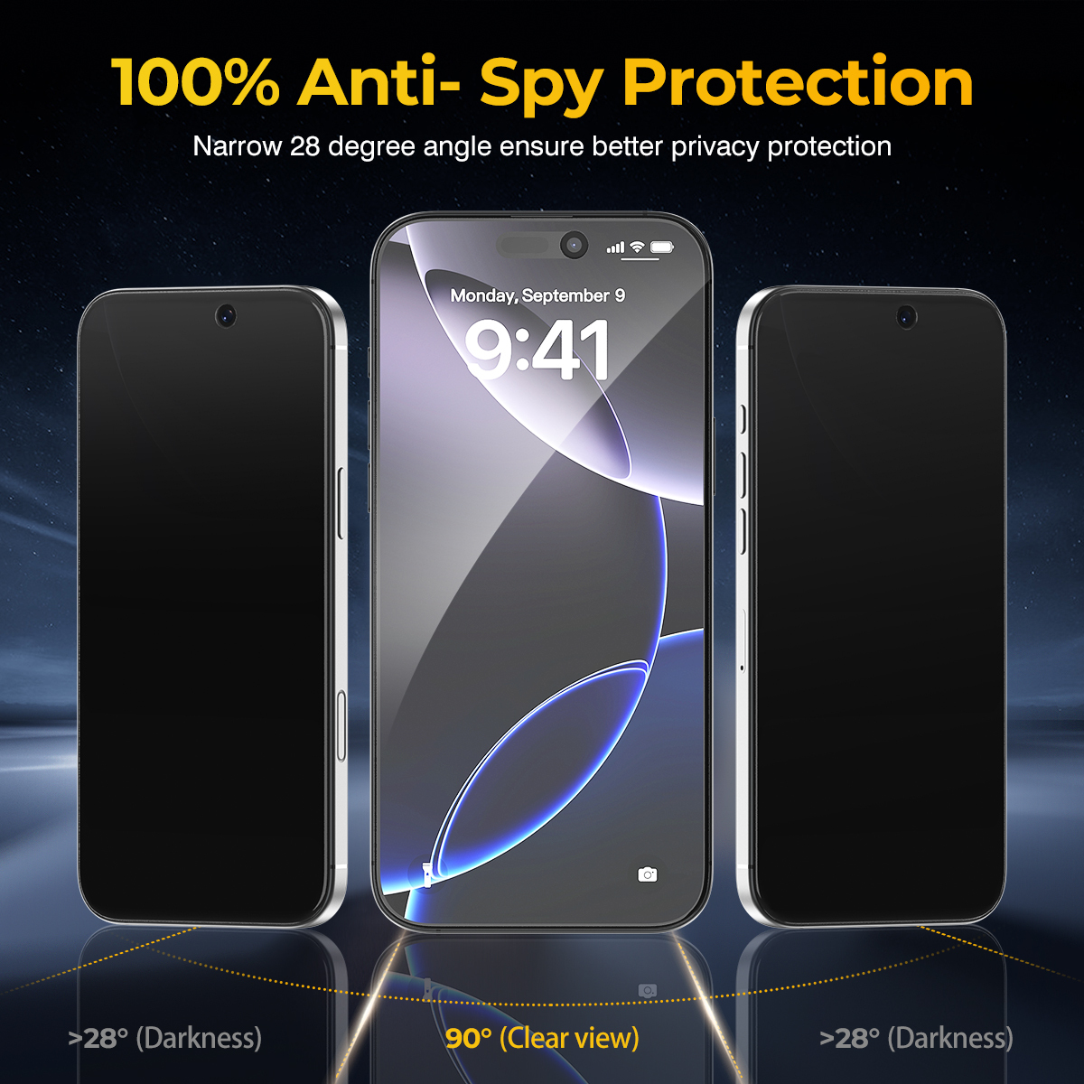ESEEKGO TGP-02 High Clear Privacy Tempered Glass Anti peeping