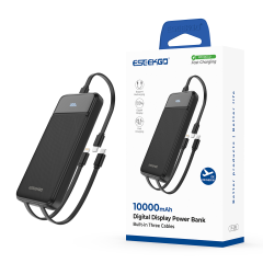 ESEEKGO P-12B 10000 mAh Power Bank With Built-in Cable