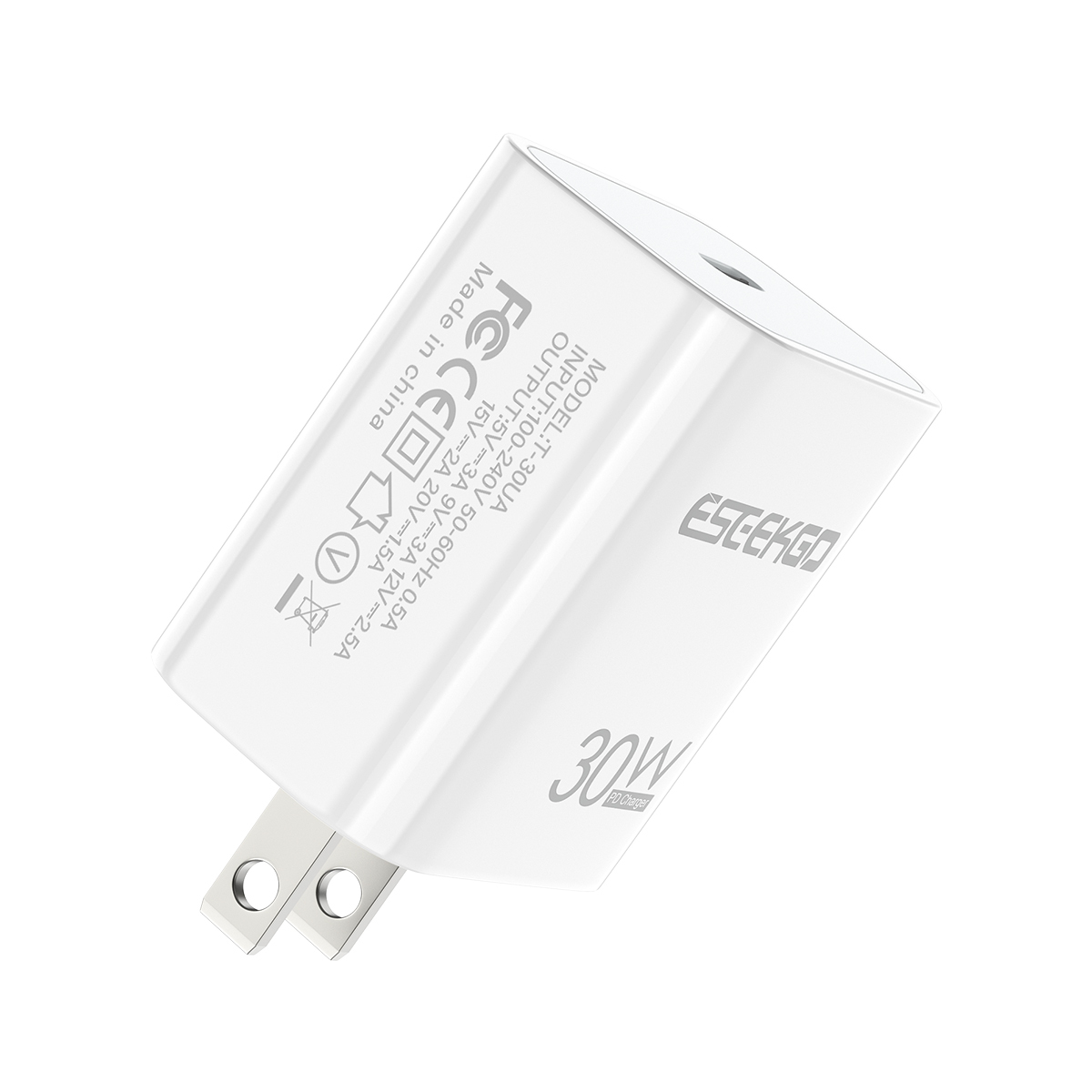 ESEEKGO T-30UA GaN PD30W US Standard Travel Adapter