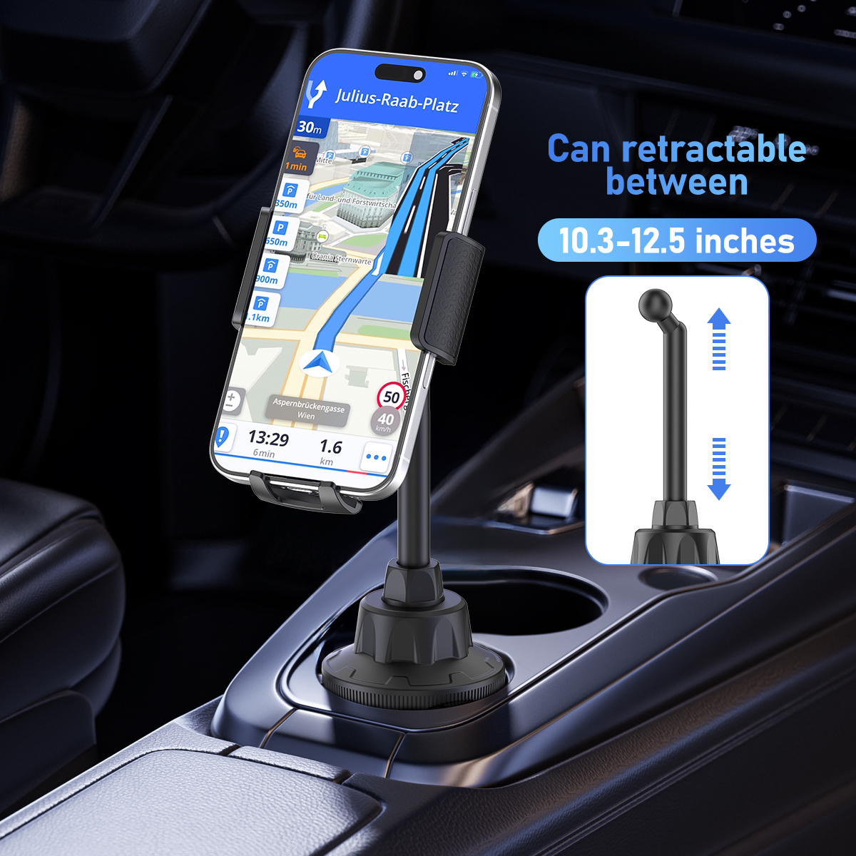 ESEEKGO CH-12 Car Cup Phone Holder with Adjustable Base
