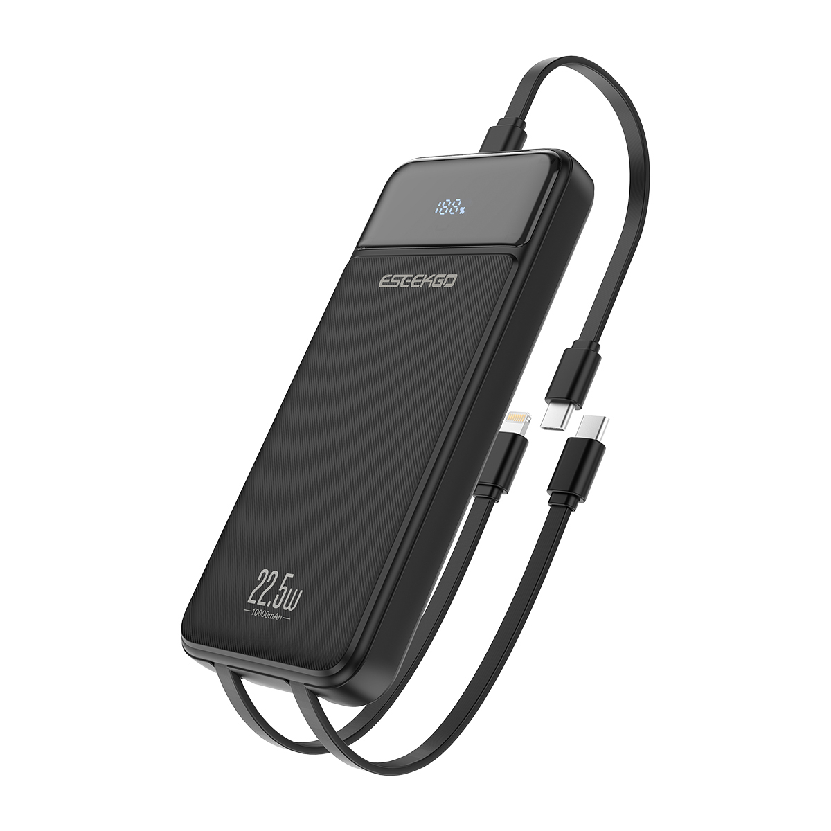 ESEEKGO P-12B 10000 mAh Power Bank With Built-in Cable