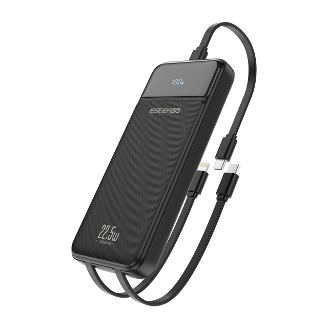 ESEEKGO P-12B 10000 mAh Power Bank With Built-in Cable