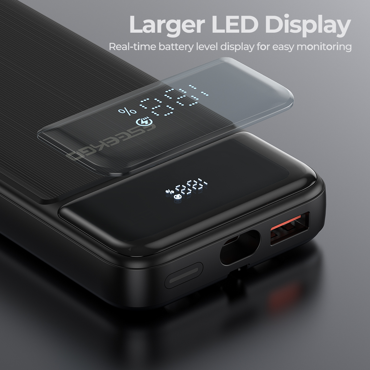 ESEEKGO P-12B 10000 mAh Power Bank With Built-in Cable