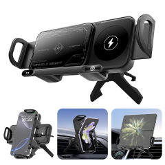 ESEEKGO CH-08 Folding Screen Wireless Charging Rotating Car Stand