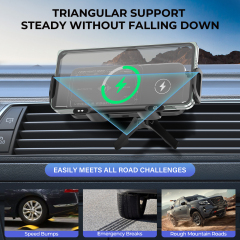 ESEEKGO CH-08 Folding Screen Wireless Charging Rotating Car Stand