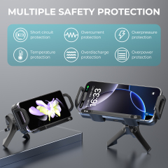 ESEEKGO CH-08 Folding Screen Wireless Charging Rotating Car Stand