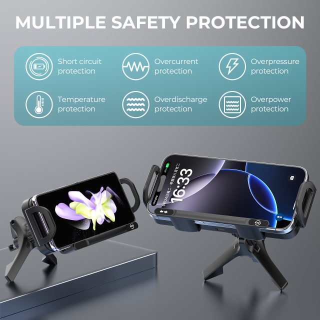 ESEEKGO CH-08 Folding Screen Wireless Charging Rotating Car Stand