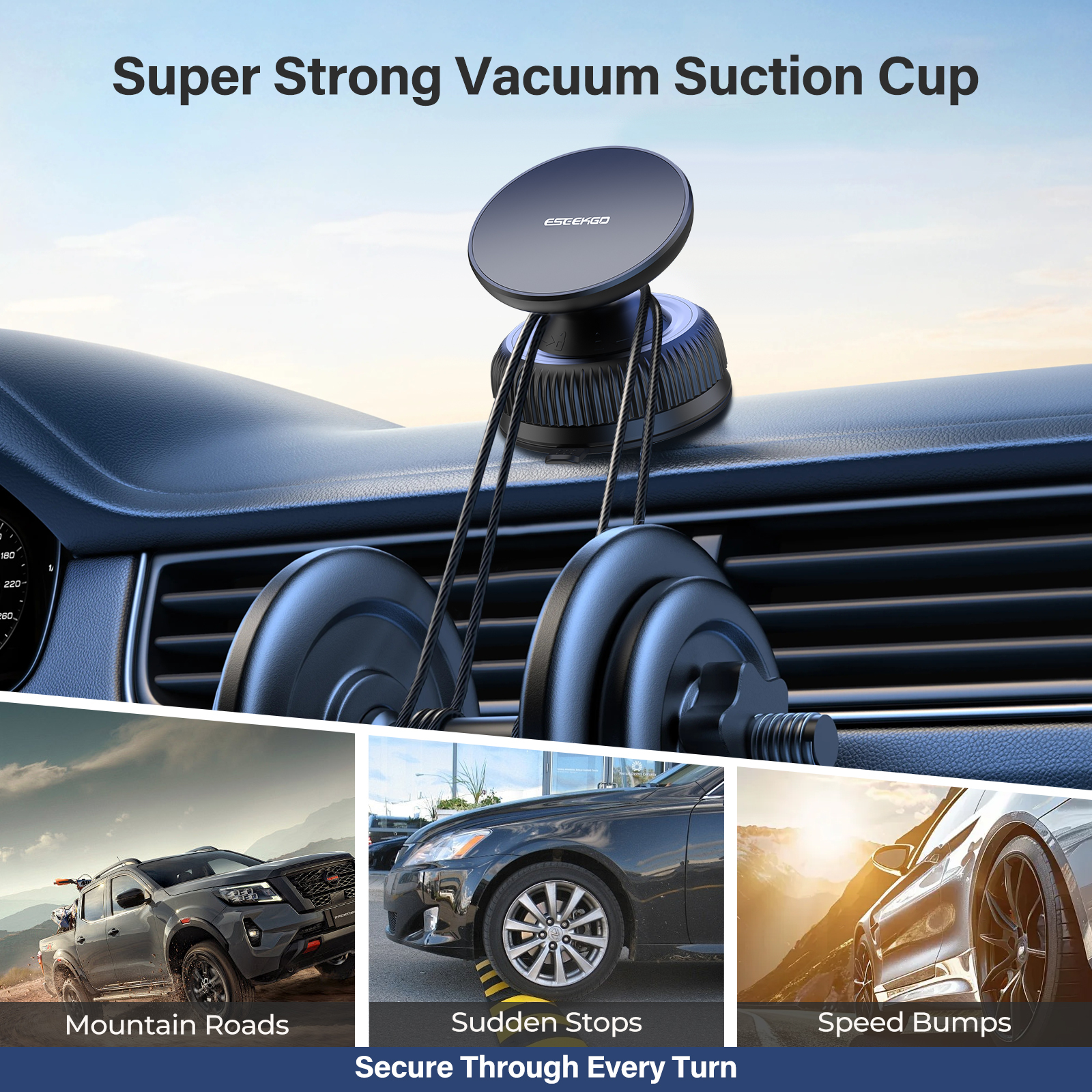 ESEEKGO CH-07 Vacuum car phone holder