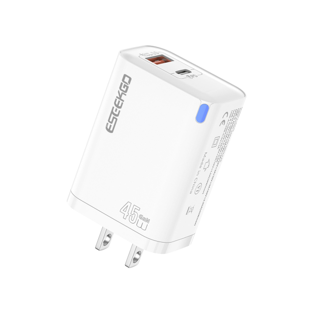 ESEEKGO T-45UB QC3.0 GaN PD45W Dual Ports Travel Charger