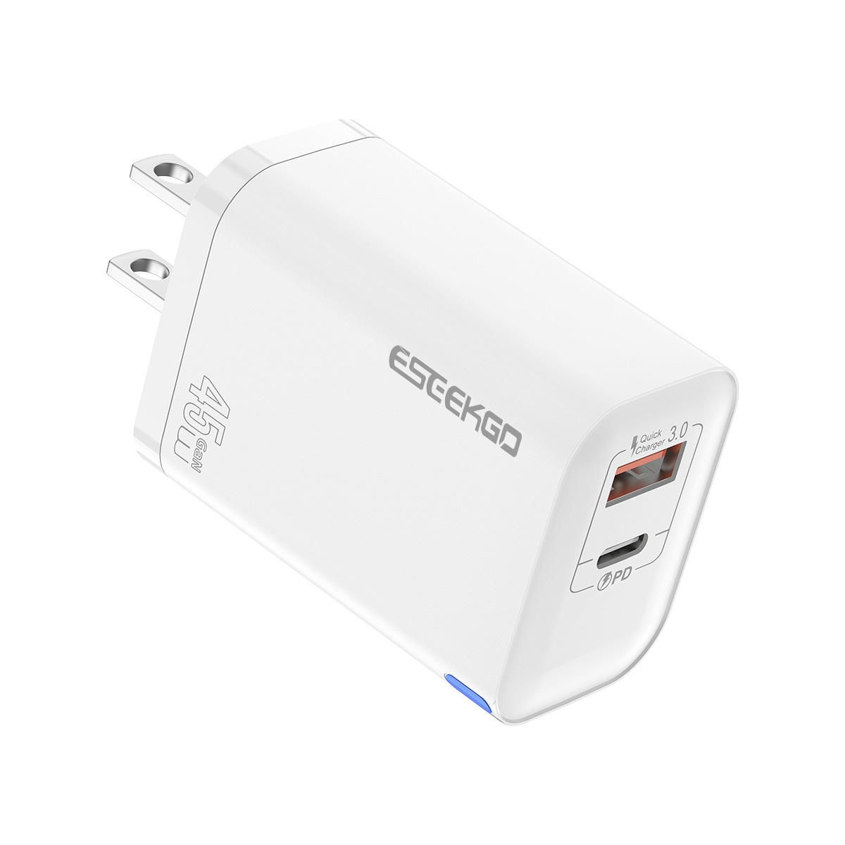 ESEEKGO T-45UB QC3.0 GaN PD45W Dual Ports Travel Charger