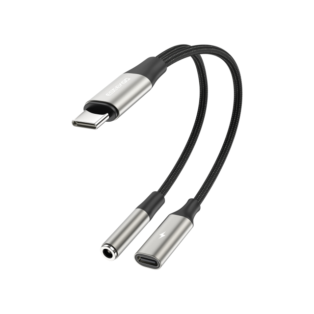 ESEEKGO ES-15C 2 In 1 Type-C to Type-C+3.5mm Audio Adapter