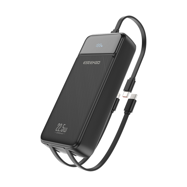 ESEEKGO P-22B PD20W 20000mAh Power Bank With Built-in 3 Cable