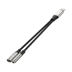 ESEEKGO ES-15C 2 In 1 Type-C to Type-C+3.5mm Audio Adapter