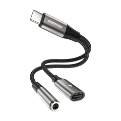 ESEEKGO ES-15C 2 In 1 Type-C to Type-C+3.5mm Audio Adapter