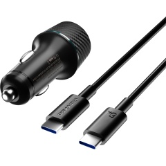 ESEEKGO CC-52C 52.5W QC22.5W+PD30W Car Charger With 3.3FT Type-C To Type-C Charging Cable