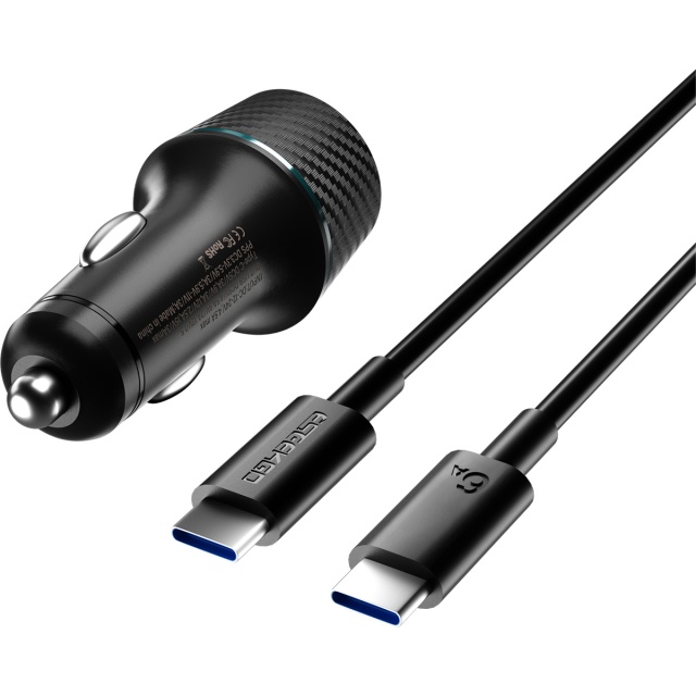 ESEEKGO CC-52C 52.5W QC22.5W+PD30W Car Charger With 3.3FT Type-C To Type-C Charging Cable