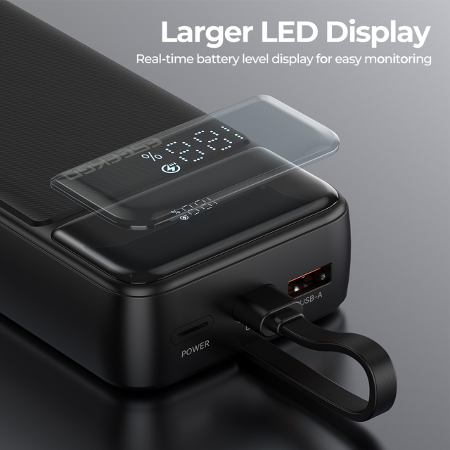 ESEEKGO P-22B PD20W 20000mAh Power Bank With Built-in 3 Cable