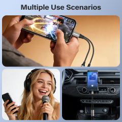 ESEEKGO ES-15C 2 In 1 Type-C to Type-C+3.5mm Audio Adapter