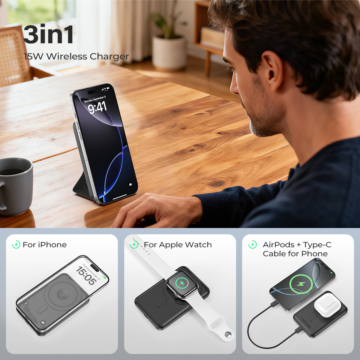 ESEEKGO P-06B 20W Magnetic Wireless Quick Charging Power Bank