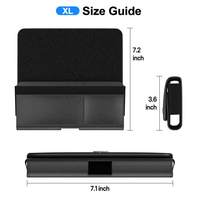 ESEEKGO PO-H1-XL Universal Magnetic Leather Phone Pouch
