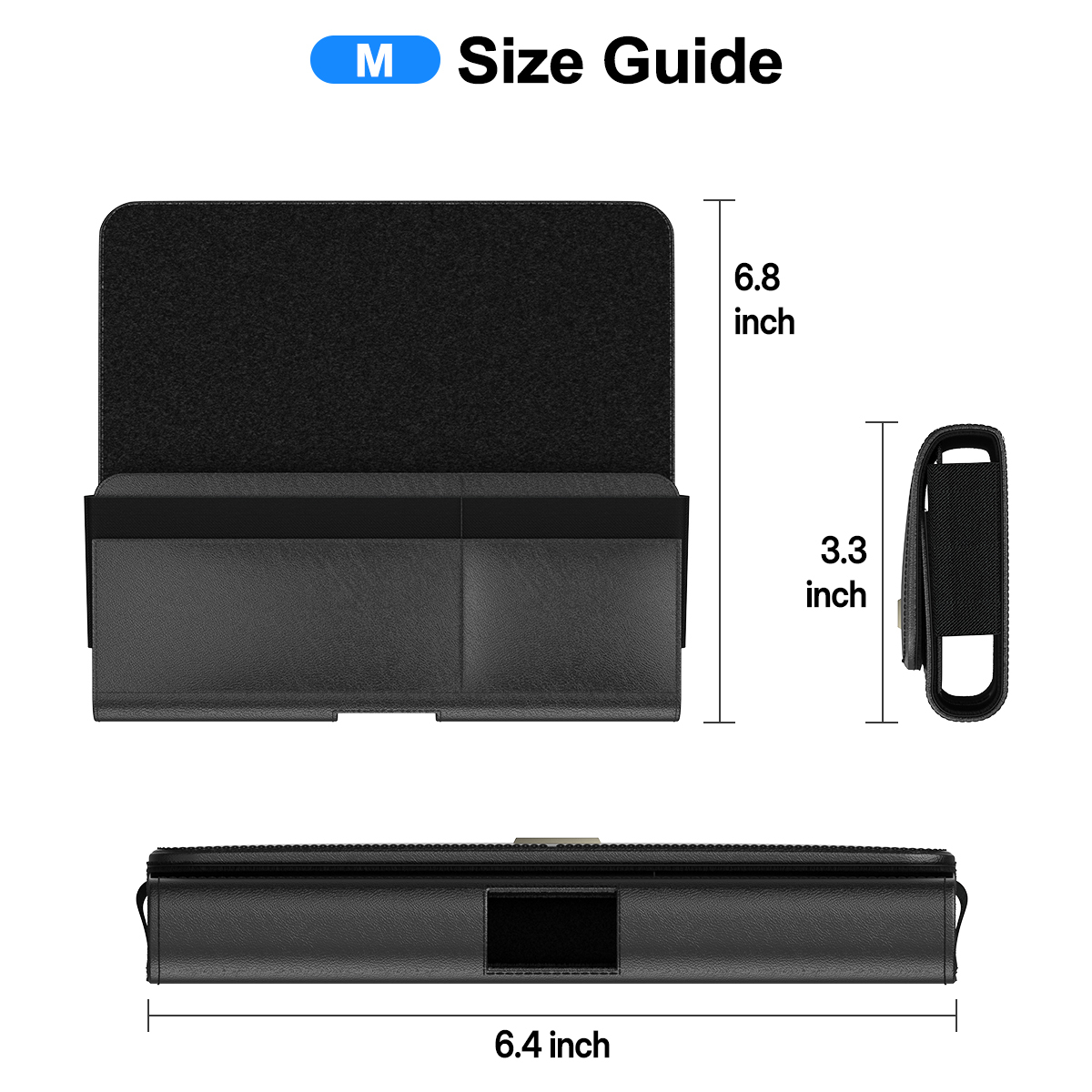 ESEEKGO PO-H1-M Universal Magnetic Leather Phone Pouch