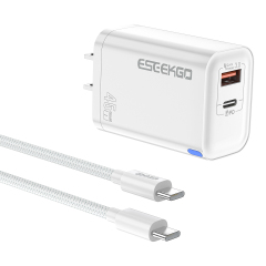 ESEEKGO T-45UC PD45W GaN Dual Ports Smart Charger Set