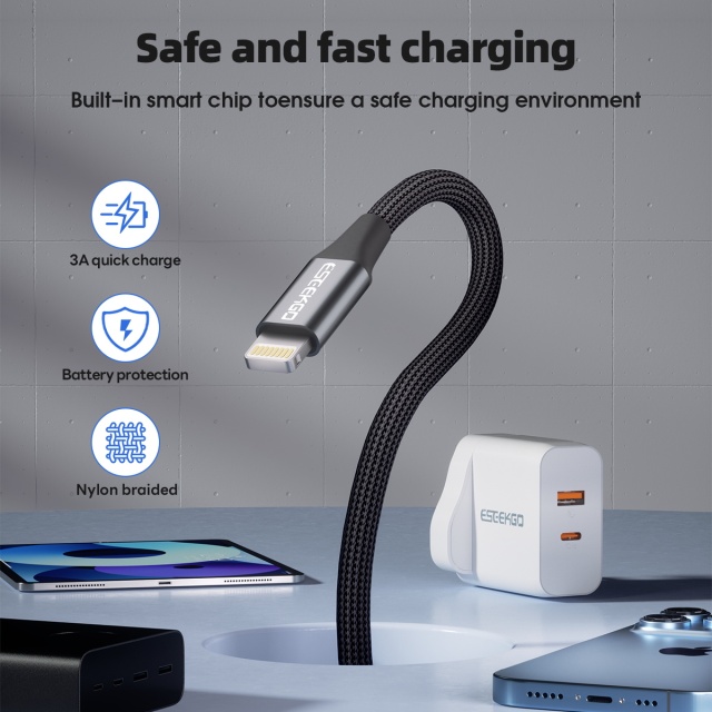 ESEEKGO G-63AL USB-A to 8PIN Data Cable